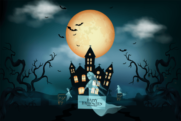 Download Halloween Scenes with the Silhouette Art - Premium Resources