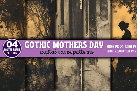 Download Gothic Mothers Day Digital Patterns 6 - Premium Resources