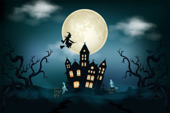 Download Halloween Scenes with the Silhouette Art - Premium Resources