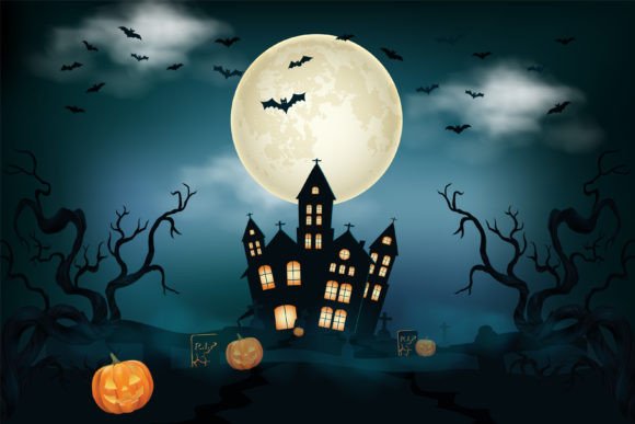 Download Halloween Scenes with the Silhouette Art - Premium Resources