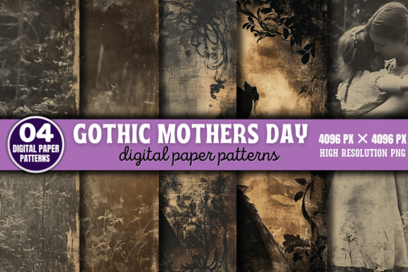 Download Gothic Mothers Day Digital Patterns 2 - Premium Bundle