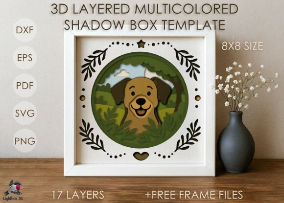 Download Baby Dog Shadow Box SVG DXF Template - Dxf Collection