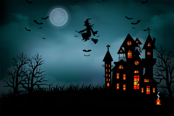 Download Halloween Scenes with the Silhouette Art - Premium Resources