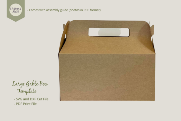 Download Large Gable Box Template - SVG DXF PDF - Dxf Collection