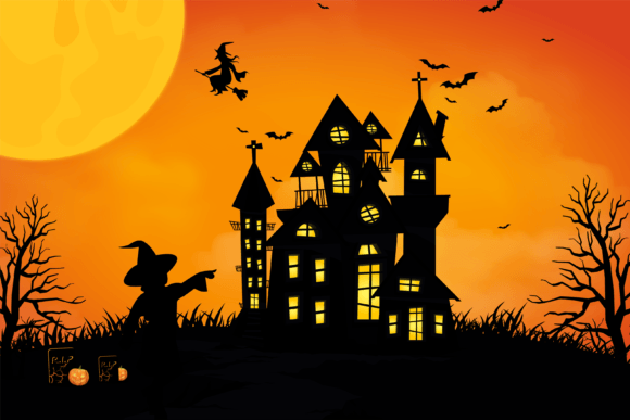 Download Halloween Scenes with the Silhouette Art - Premium Resources