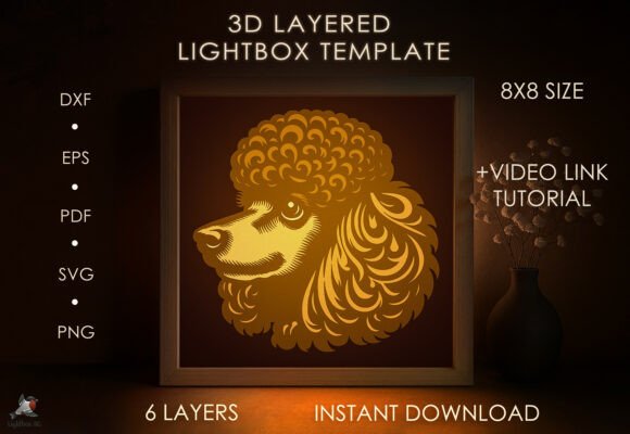Download Poodle Dog Shadow Box SVG DXF Template - Dxf Collection
