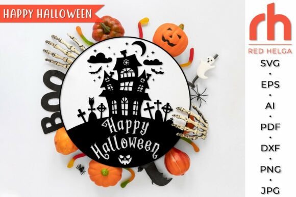 Download Happy Halloween SVG, Haunted House DXF - Dxf Collection